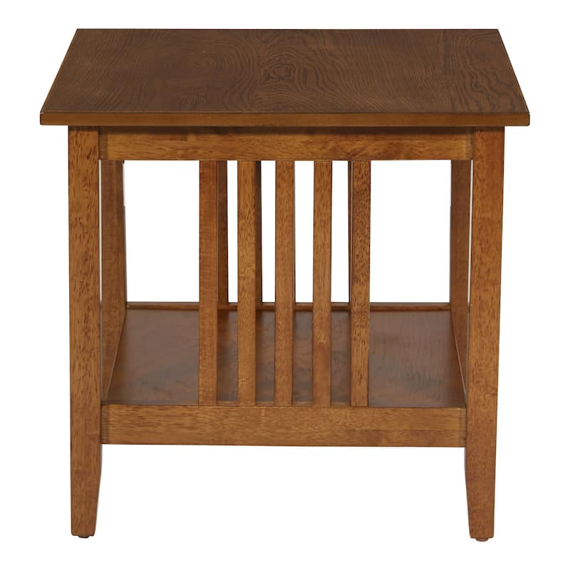 Porch & Den Clifton Mission Medium Oak Finish End Table