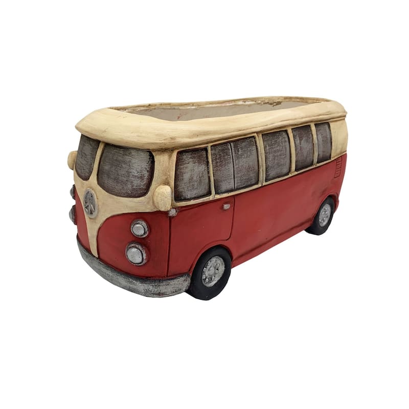 Van Outdoor Garden Planter - 16" - Red and Cream