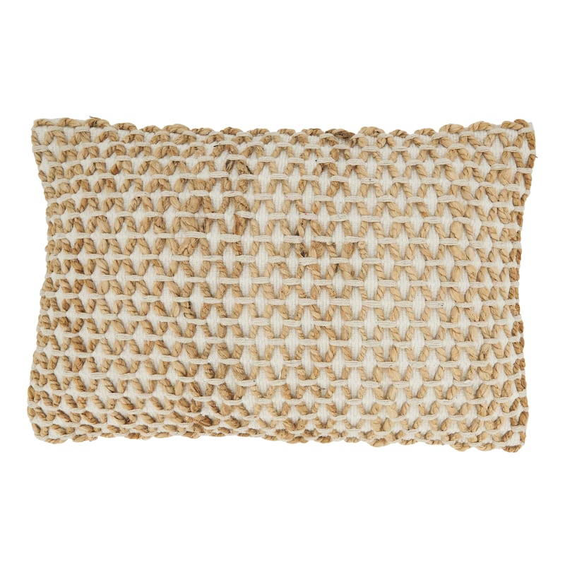 Rope Throw Pillow - Cover Only - Ivory - 12"x20"