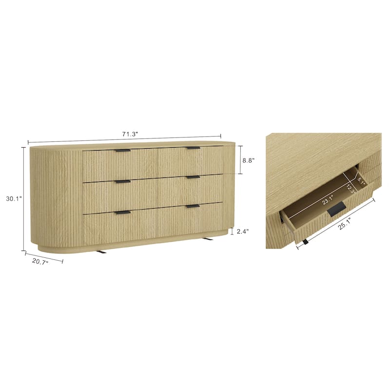 Manhattan Comfort Olivia 71" Dresser (6-Drawer)
