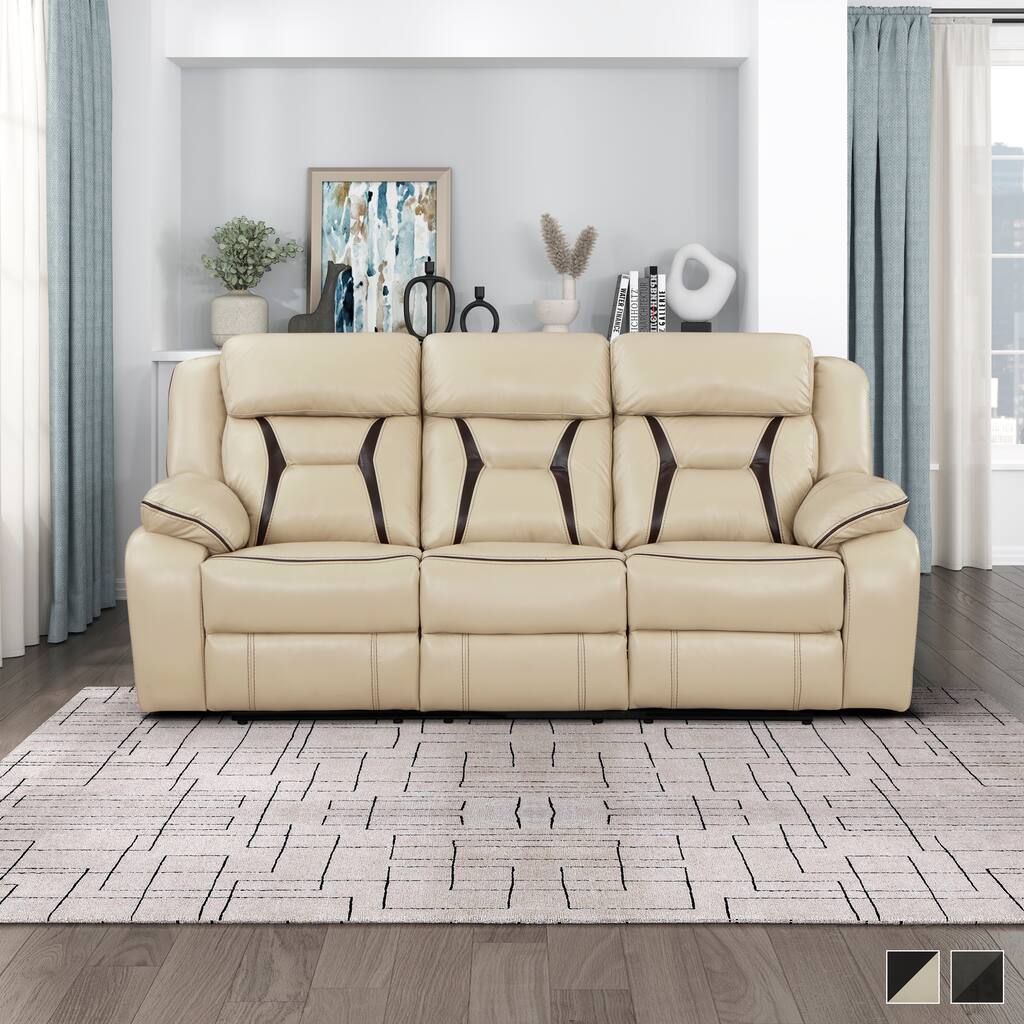 Matteo Breathable Faux Leather Power Double Reclining Sofa