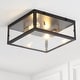 preview thumbnail 28 of 73, Alma 12" Metal/Glass LED Flush Mount, by JONATHAN Y Oil Rubbed Bronze/ Brass Gold