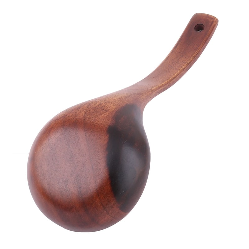 Wood Cooking Porridge Dumpling Soup Scoop Mixing Spoon Ladle Brown - 10.4" x 3.5" x 1.4"(L*W*H)
