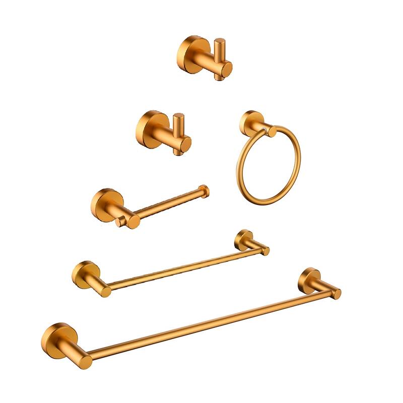 6 Piece Aluminum Bathroom Towel Rack Set Wall Mount