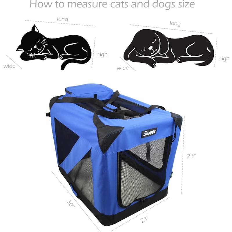 JESPET Indoor & Outdoor 3-Door Collapsible Soft-Sided Dog Crate