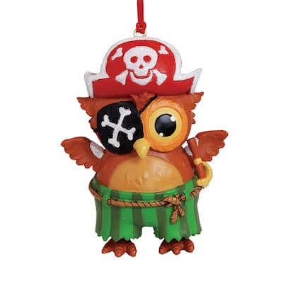 Cape Shore Jolly Ole Matey Pirate Owl Christmas Holiday Ornament - Multi