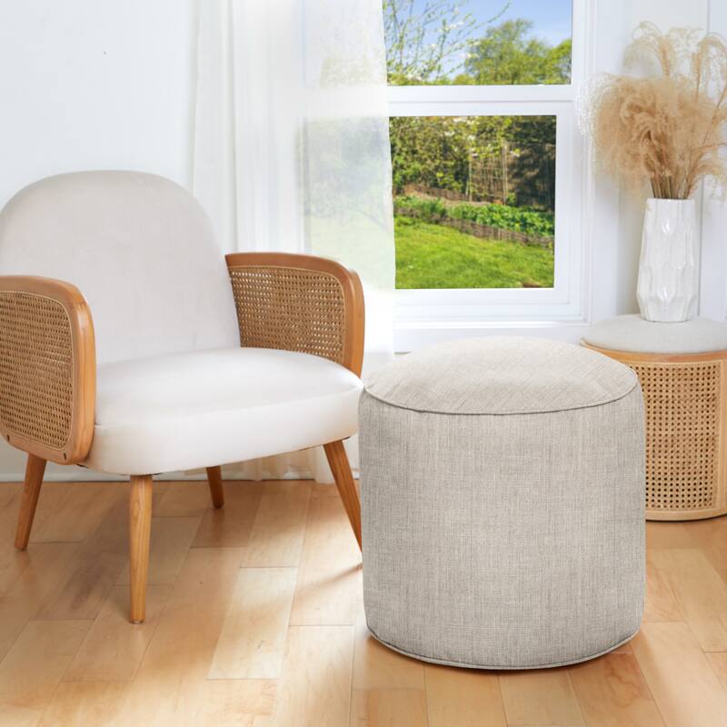 Sorra Home Sunbrella Round Bean Pouf - 20 x 20 x 18 - Cast Silver