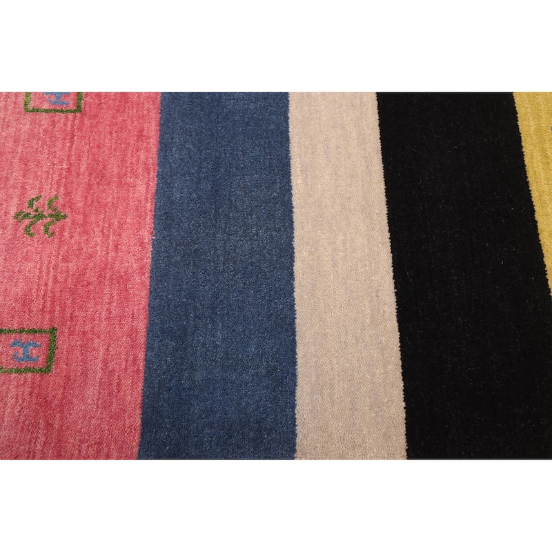 ECARPETGALLERY Hand Loomed Kashkuli Gabbeh Multi Color Wool Rug - 6'8 x 9'9