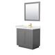 Option Dark Gray, Gold Trim, White Quartz Top