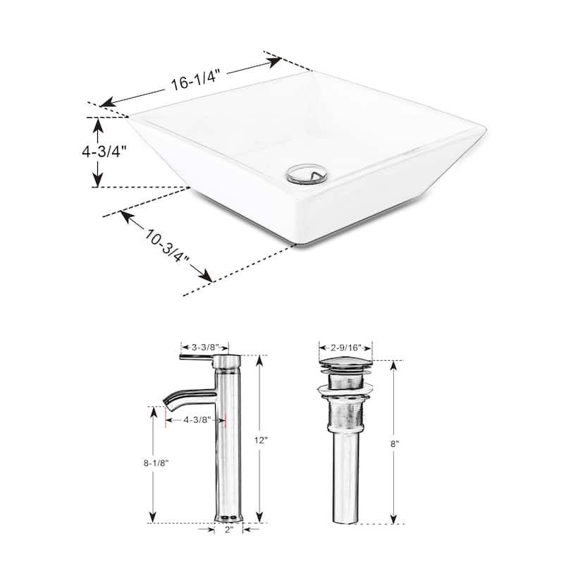 36" Bathroom Vanity Cabinet W/ Sink Faucet Drain Set Top Side Cabinet Combo