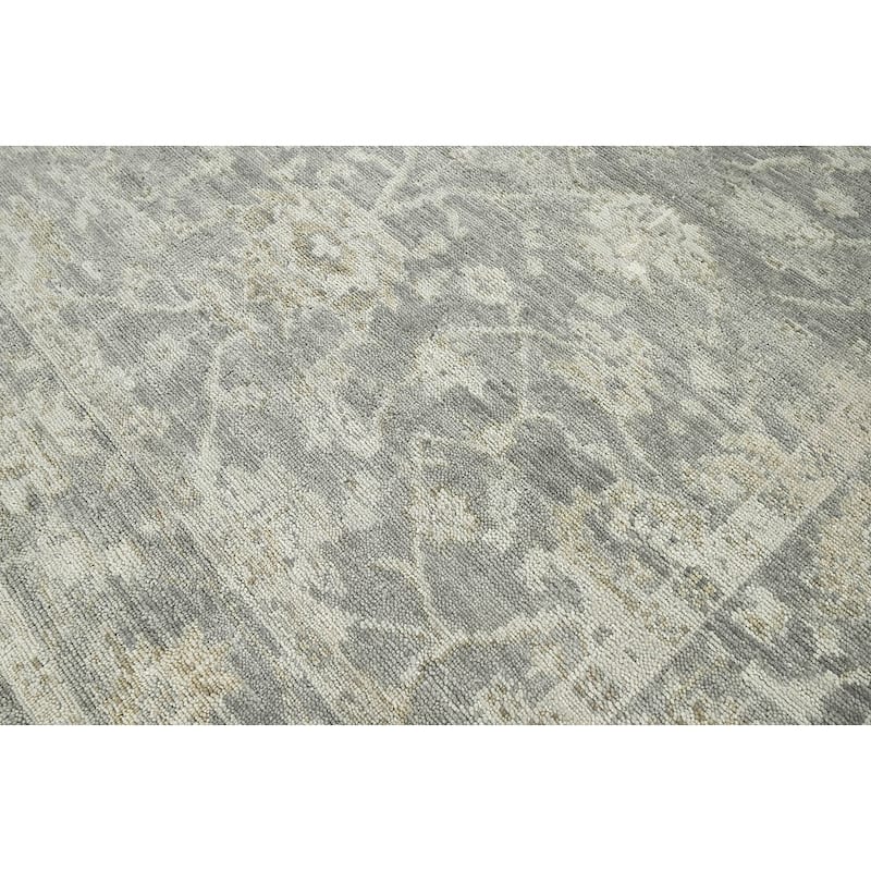 Hand Knotted Turkish Oushak Gray Wool Traditional Oriental Area Rug