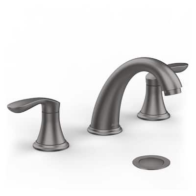 Bathroom Sink Faucet 3 Hole with Stainless Steel Pop up Drain and cUPC Hose, Silver-Gray - 3.59x3.59x7.87in