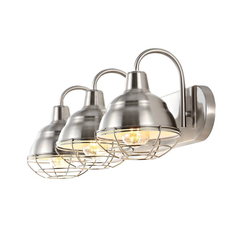 Cora 24.5" 3-Light Industrial Farmhouse Iron LED Vanity, Oil Rubbed Bronze by JONATHAN Y - 3 Light