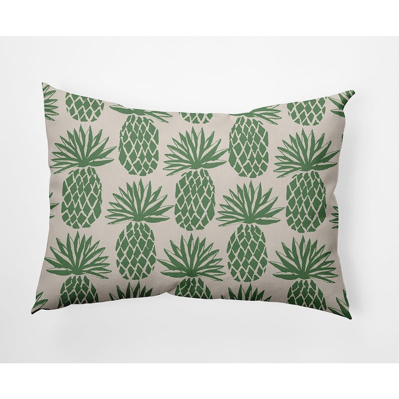 Pineapple Stripes Indoor/Outdoor Throw Pillow - 14" x 20" - Sage