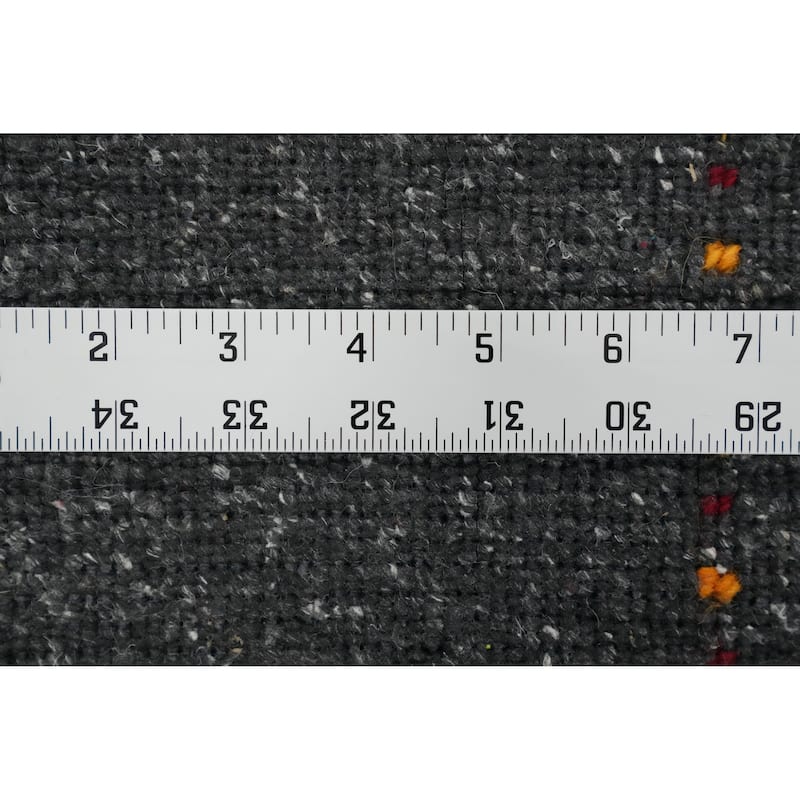 Hand Knotted Oriental 100% Wool Carpet Tribal Animal Pictorial Greys & Charcoal Gabbeh Area Rug - 8' 0'' X 7' 11''
