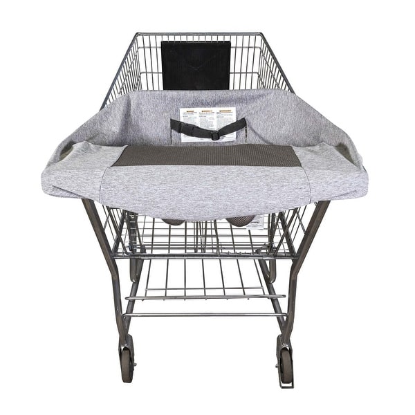 slide 2 of 5, Boppy Compact Antibacterial Shopping Cart Cover, Heathered Gray - Heathered Gray Heathered Gray