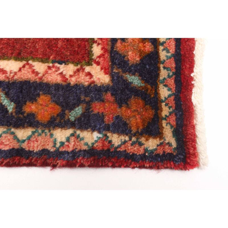 ECARPETGALLERY Hand-knotted Melis Vintage Dark Red Wool Rug - 2'4 x 6'3