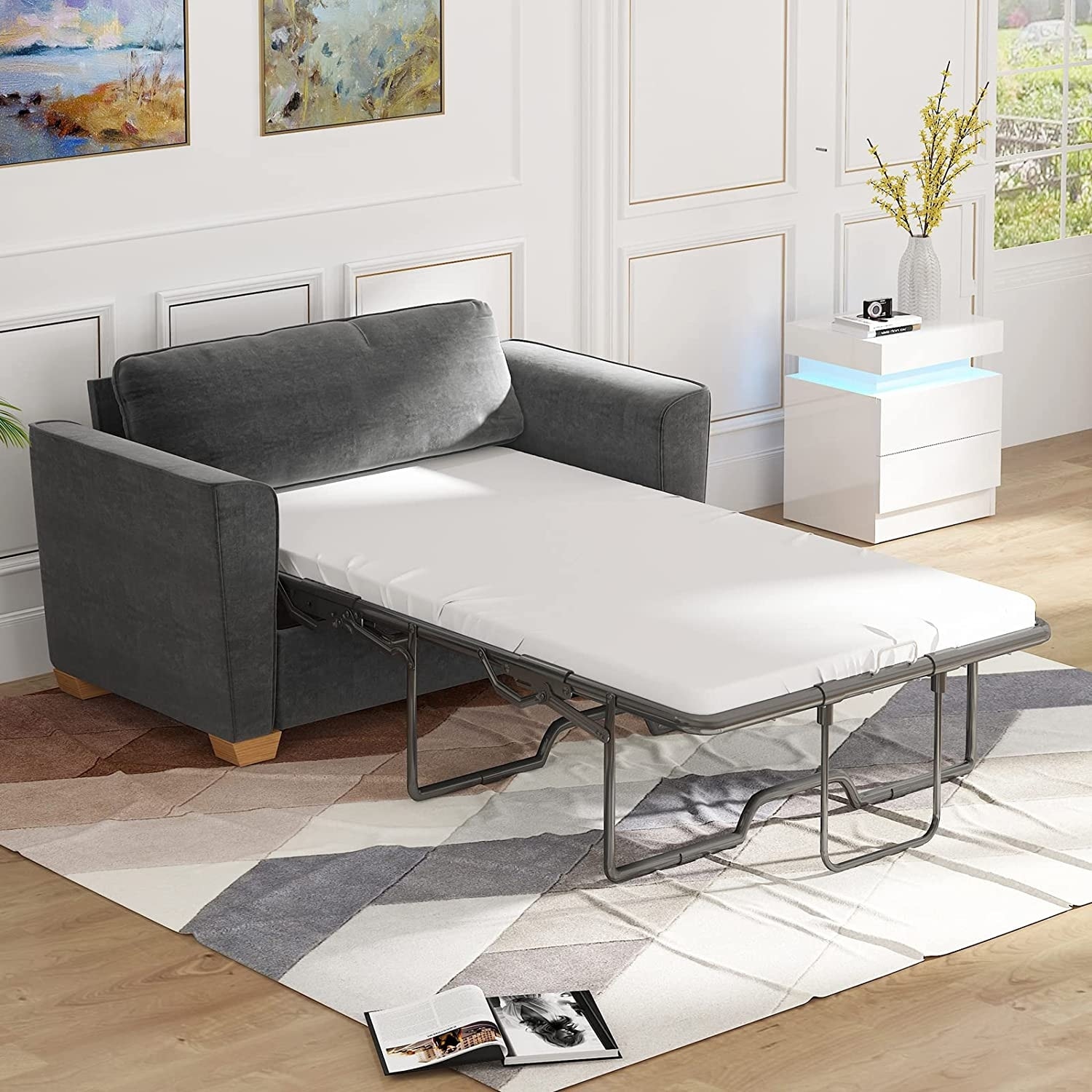Single pull top out couch