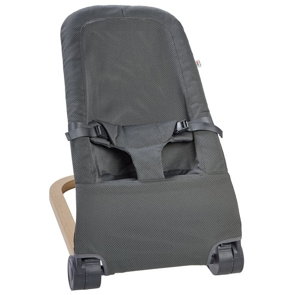 slide 2 of 10, Giggle Bounce Deluxe Folding Baby Bouncer Seat and Lounger Black