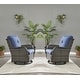preview thumbnail 4 of 82, Gymojoy 3-Piece Rattan Wicker Rocking Swivel Chair Set with Table