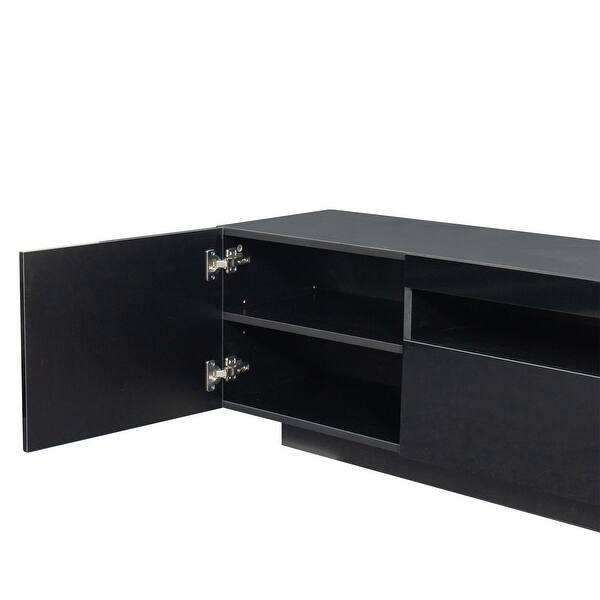 78''L Modern 2 Side Doors TV Stand RGB LED Lights&Multi-Storage TV ...