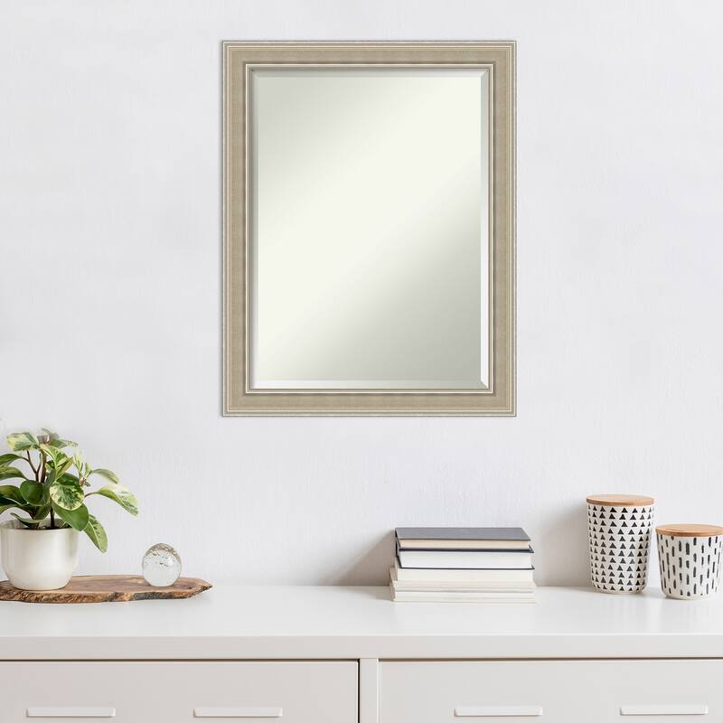 Mezzo Silver Beveled Wood Framed Wall Mirror - Mezzo Silver