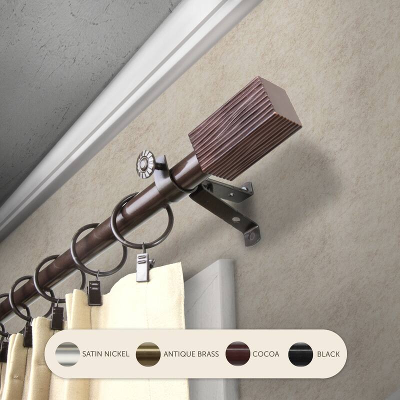 InStyleDesign Birch Adjustable Curtain Rod - 28 to 48 inches - Cocoa