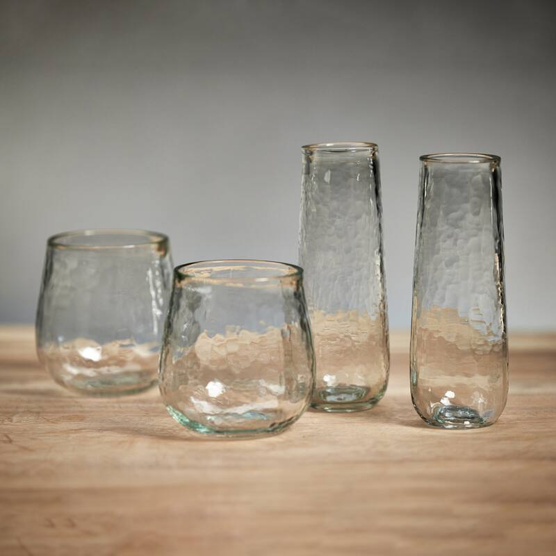 Kaz Hammered Stemless Champagne Flutes, Set of 4