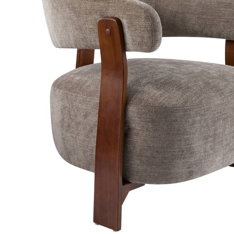 Christopher Knight Home - Accent Arm Chair Modern Upholstered Chair with Bent Wood Legs