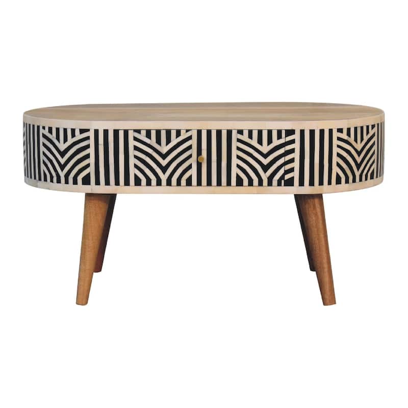 Artisan Furniture Solid Wood Edessa Bone Inlay Coffee Table