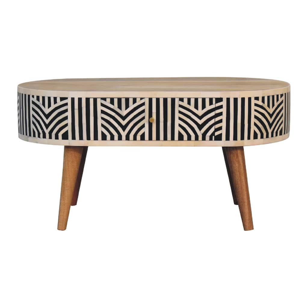 Artisan Furniture Solid Wood Edessa Bone Inlay Coffee Table