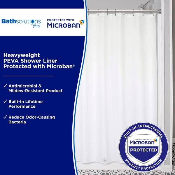 Kenney Tenda Doccia PEVA Con Microban | 178x183 Cm | Trasparente, Antimuffa, Anti-odore