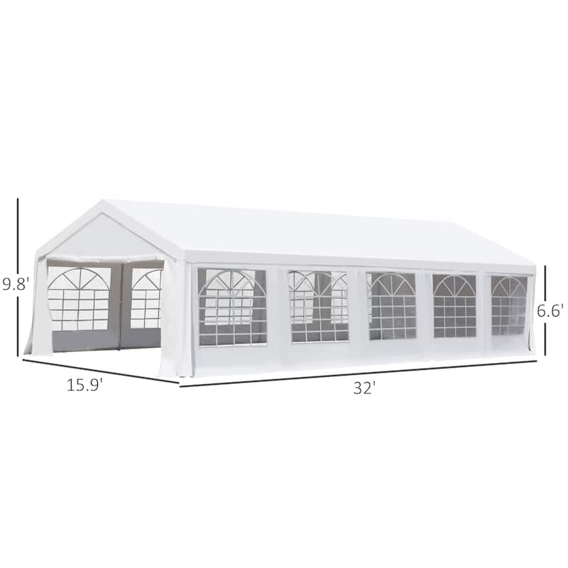 Outsunny 16' x 32' Heavy Duty Party Tent, Large Canopy Tent, Event Tent
