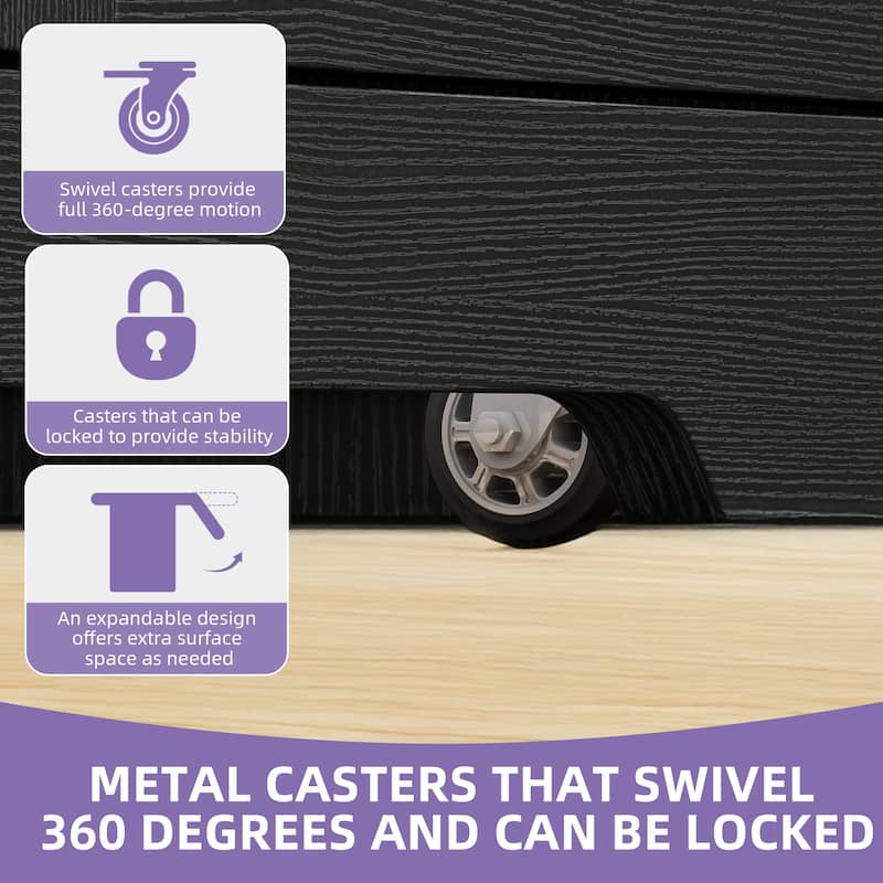 Rolling Kitchen island with Seating and Drop Leaf