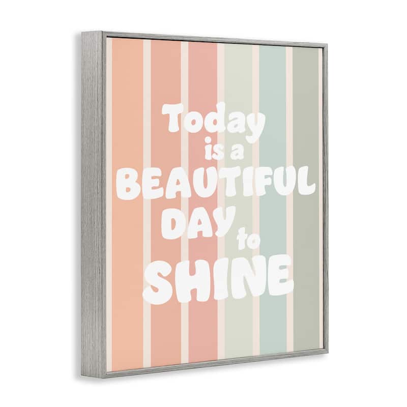 Stupell Beautiful Day To Shine Framed Giclee Art Design By Leah Straatsma