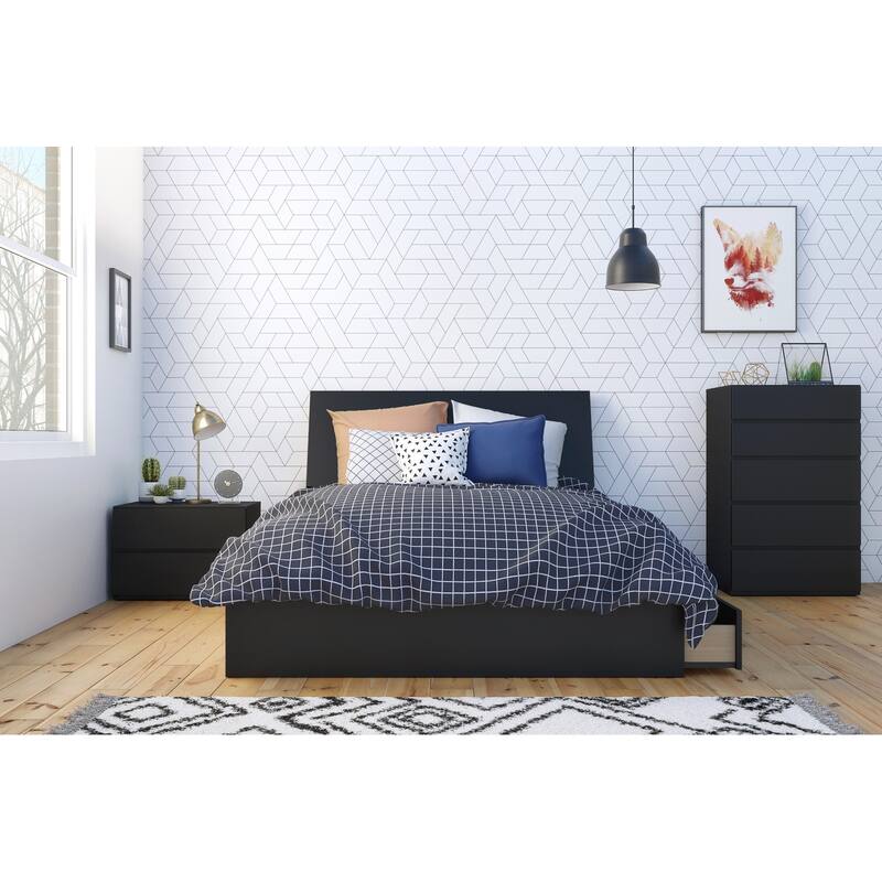 Nexera Storage Bed with Headboard, Black Bed Bath & Beyond 35380618