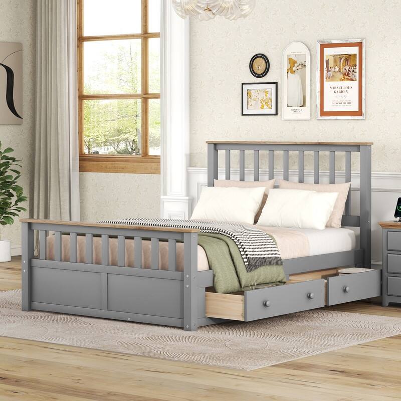 3-Pieces/1-Piece Bedroom Sets Full/Queen Size Platform Bed with Nightstand(USB Charging Ports) and 6-Drawer Storage Chest