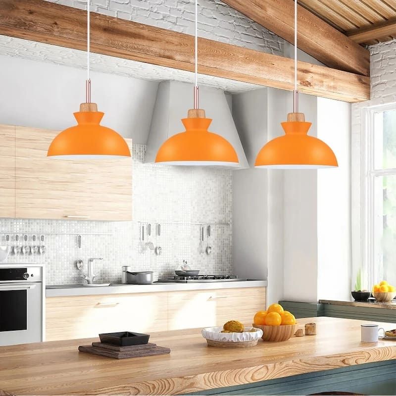 1-Light 11 in. Modern Bowl Dome Pendant Kitchen Island Lighting