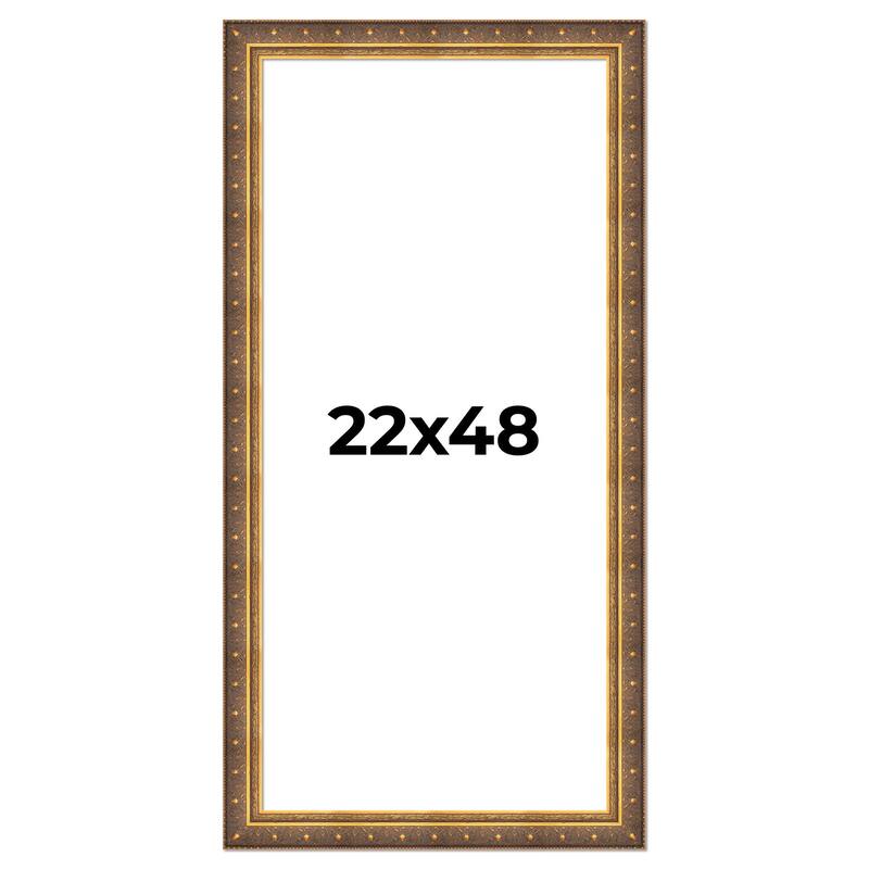 22x48 Frame Vintage Gold Solid Wood Picture Frame | 2.5 Inch Moulding