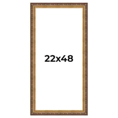 22x48 Frame Vintage Gold Solid Wood Picture Frame | 2.5 Inch Moulding