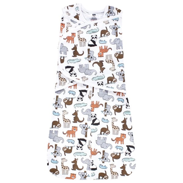 slide 1 of 1, Hudson Baby Convertible Swaddle Sleep Sack, Zoo Animals