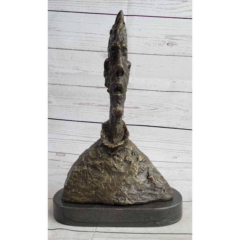 Alberto Giacometti Tall Thin Head Bronze Statue Sculpture Figure 14 Inches X 9 Inches