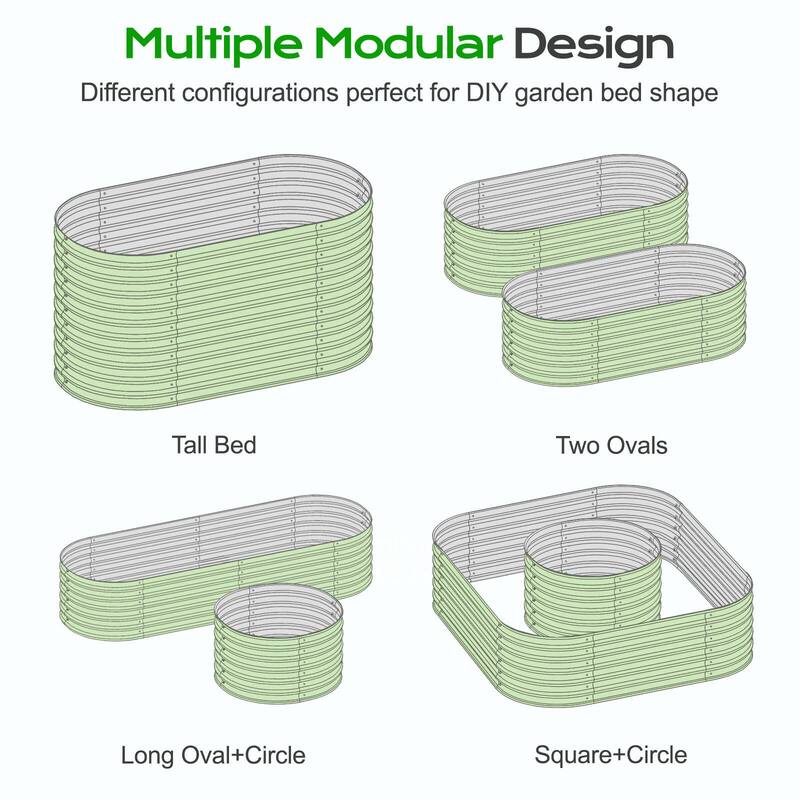 Aoodor 2 in 1 Modular Aluzinc Metal Raised Garden Bed 63''(L) x32''(W) x32''(H) - 63''(L) x32''(W) x32''(H)