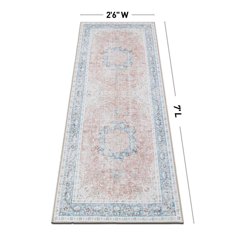Bohemian Distressed Machine Washable Area Rug