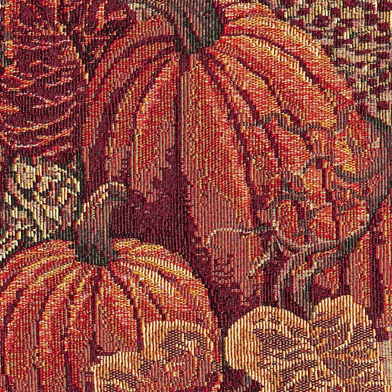 Violet Linen Fall Harvest Collection - Tapestry Pumpkins and Autumn Leaves Design - 19" X 27" Area Rug - 19" x 27"