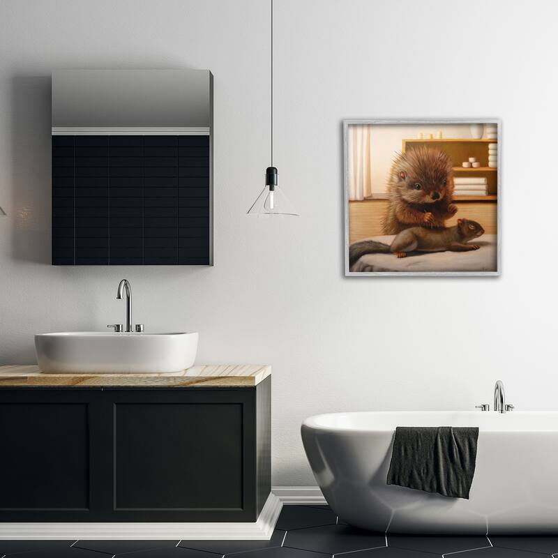 Stupell Acupuncture Spa Animals Framed Giclee Art Design By Lucia Heffernan
