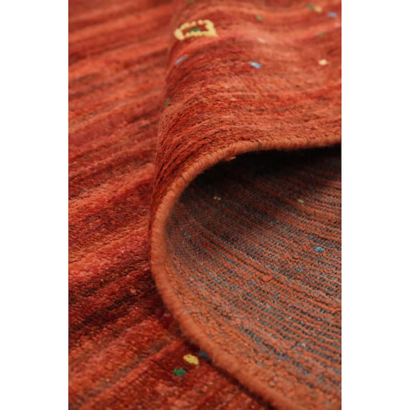 Hand Knotted Oriental Viscose Silk Carpet Tribal Animal Pictorial Oranges & Rust Gabbeh Area Rug - 11' 6'' X 8' 8''