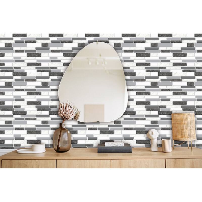 12"x12" Peel and Stick Backsplash Tile for Kitchen, Self Adhesive Wall Tiles Sticker, 10-Sheet