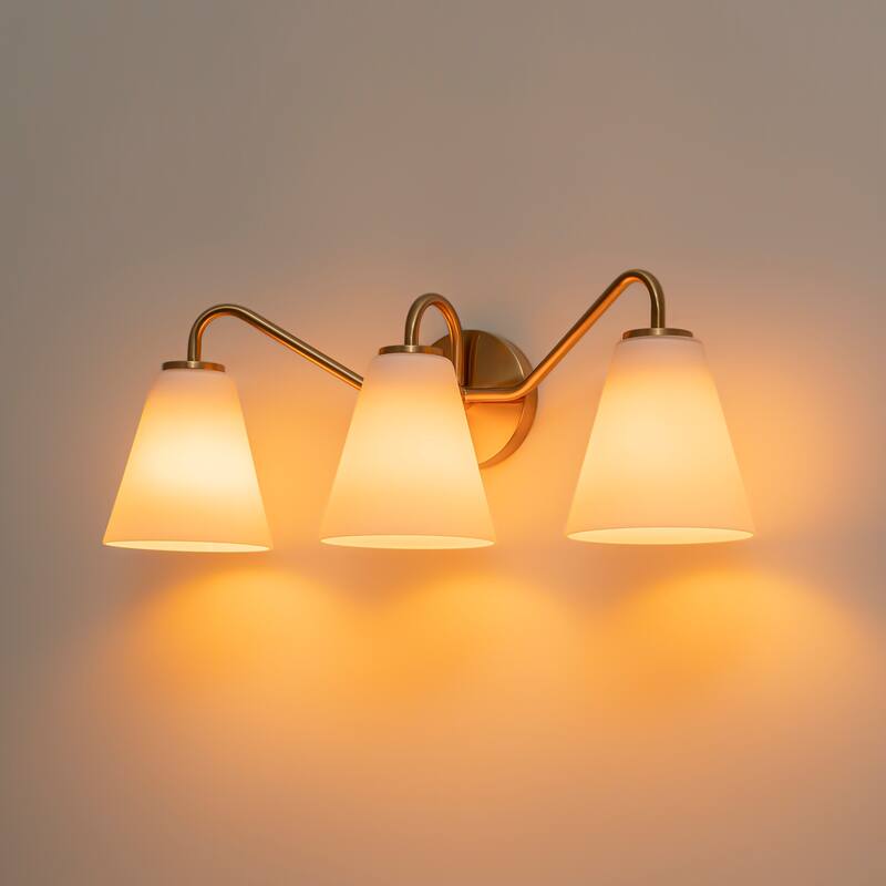 3-Light Bathroom Vanity Light with Frosted Glass