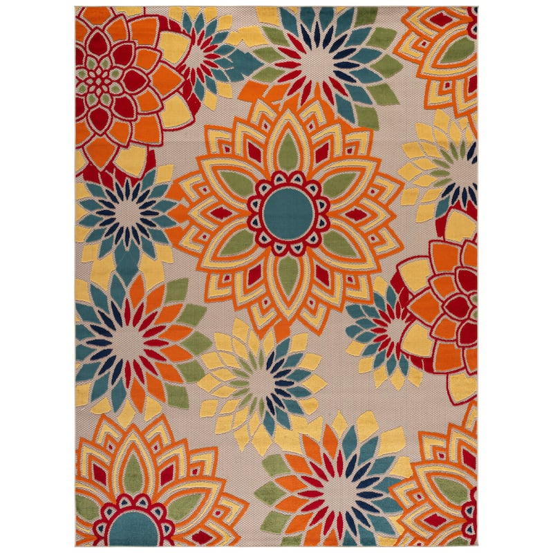 SAFAVIEH Cabana Ingke Indoor/ Outdoor Waterproof Patio Floral Rug